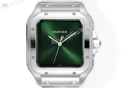 THB Factory Cartier Santos Green/Blue Face Stainless Steel Band 1847 MC Movement Watch